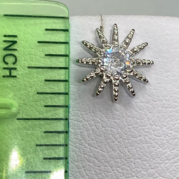 Sterling Silver Star Moon Stud Earrings - Picture 3 of 3